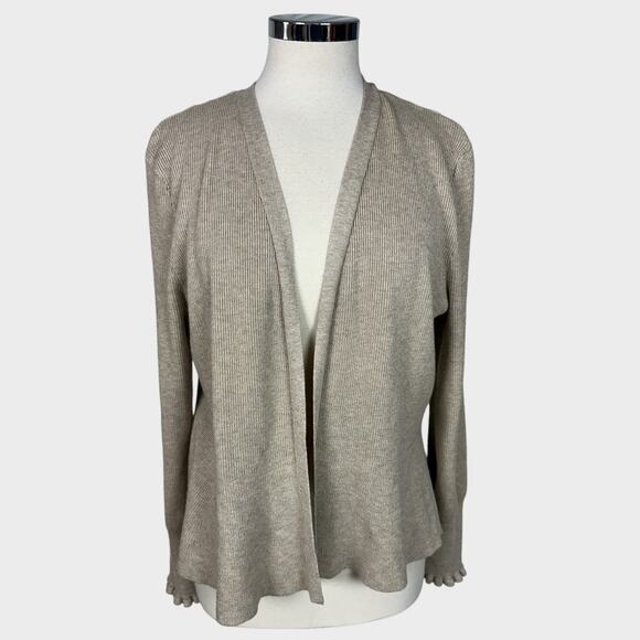 Liz Claiborne Womens XL Rayon Polyester Gray Open Front Cardigan Sweater - Picture 1 of 8